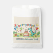 Süße Dinosaurier-Geburtstagsfeier - Personalisiert Geschenktütchen (Vorderseite)