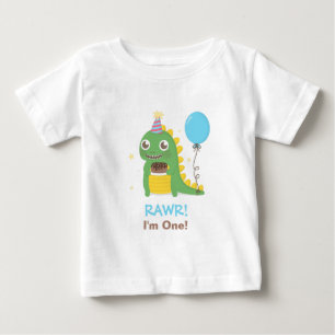 Süße Dinosaurier-Geburtstagsfeier Rawr Ich bin Ein Baby T-shirt