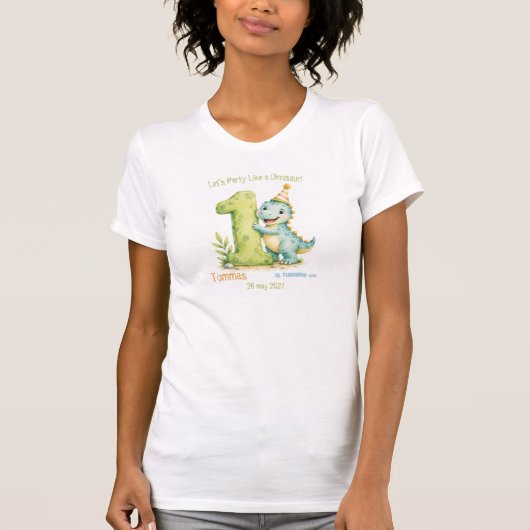 Süße Dinosaurier Geburtstagsfeier T-Shirt (Vorderseite)