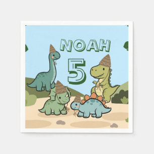 Süße Dinosaurier-Geburtstagspapier-Servietten Serviette