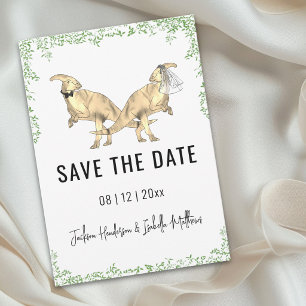 Süße Dinosaurier-Hochzeit Grüne Save-The-Date-Kart Save The Date