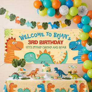 Süße Dinosaurier Kinder-Geburtstagsbanner Banner