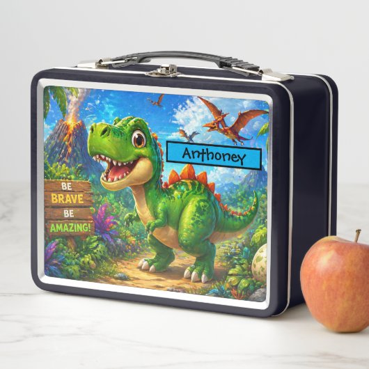 Süße Dinosaurier Kinder Lunchbox Bunter T Rex (Beispiel)