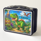 Süße Dinosaurier Kinder Lunchbox Bunter T Rex (Vorderseite)