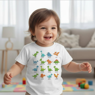 Süße Dinosaurier-Namen Bildungsshirt Baby T-shirt