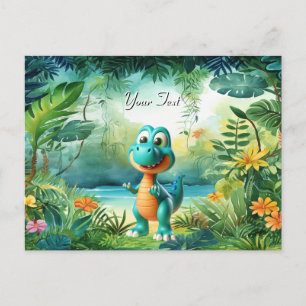 Süße Dinosaurier-Postkarte Postkarte