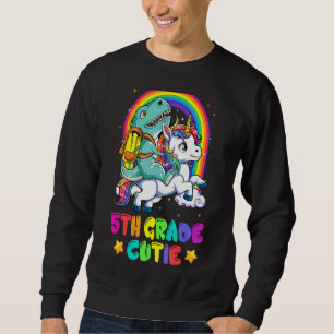 Süsse Dinosaurier Reiten Einhorn Zurück zu SC Sweatshirt