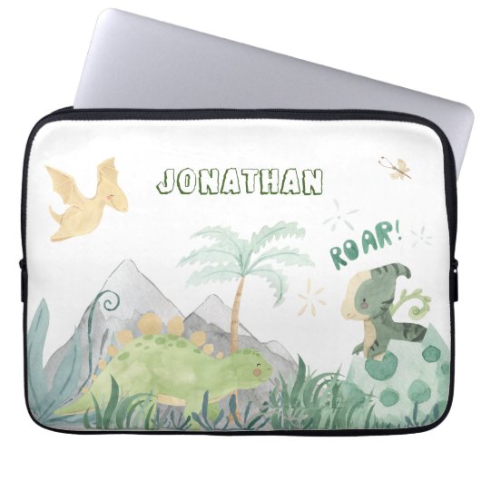 Süße Dinosaurier-Schule Laptopschutzhülle (Vorderseite)