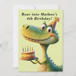 Süße Dinosaurier T-Rex Geburtstagstorte Custom Dankeskarte