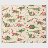 Süße Dinosaurier Weihnachtspullover Geschenkpapier (Flach)