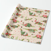 Süße Dinosaurier Weihnachtspullover Geschenkpapier (Ungerollt)