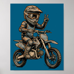 Süße Dirt Bike Art Fahrer Motocross Poster