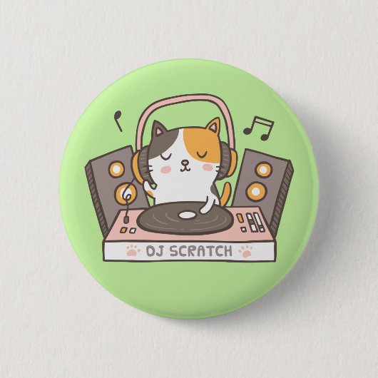 Süße DJ-Kratz-Kitty-Cat-Taste Button (Vorderseite)