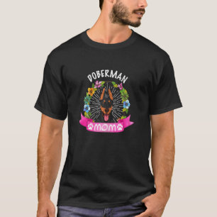 Süße Dobermann-Hundemutter-Blume Welpen Hunde T-Shirt