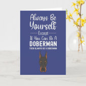 Süße Dobermann Karten Tier Haustier Lustiger Hunde (Gelbe Blume)