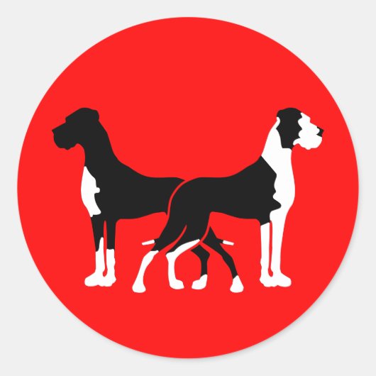 Süße Dogge in weiß in Classic Round Sticker (Vorderseite)