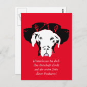 Süße Dogge in weiß Postkarte (Vorne/Hinten)