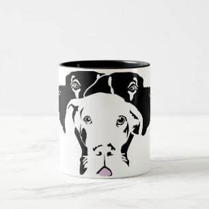 Süße Dogge in weiß Zweifarbige Tasse