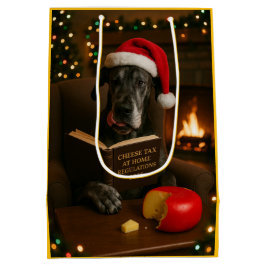 Süße Dogge Käse Steuer Weihnachtsgeschenktasche Mittlere Geschenktüte