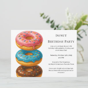Süße Donut-Brunch Geburtstagsfeier Einladung