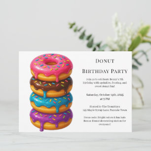 Süße Donut-Brunch Geburtstagsfeier Einladung