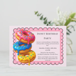 Süße Donut-Brunch Geburtstagsfeier Einladung