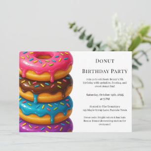 Süße Donut-Brunch Geburtstagsfeier Einladung