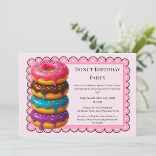 Süße Donut-Brunch Geburtstagsfeier Einladung