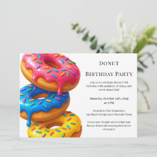 Süße Donut-Brunch Geburtstagsfeier Einladung