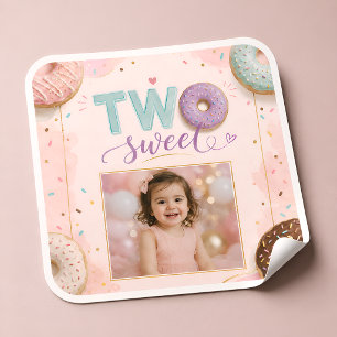 Süße Donut-Partygeschenk-Etiketten für Mädchen-Fei Quadratischer Aufkleber