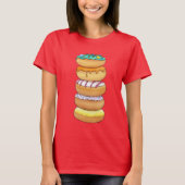 🍩Süße Donut-Stack-Frauen-Basic-T-Shirt T-Shirt (Vorderseite)
