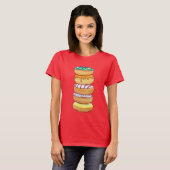 🍩Süße Donut-Stack-Frauen-Basic-T-Shirt T-Shirt (Vorne ganz)