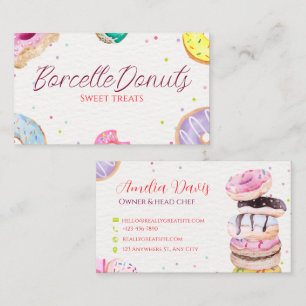 Süße Donuts Bäckerei Dessert Catering Geschäftskar Visitenkarte