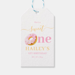 Süße Donuts Geburtstagseinladung, Mädchen 1. Gebur Geschenkanhänger