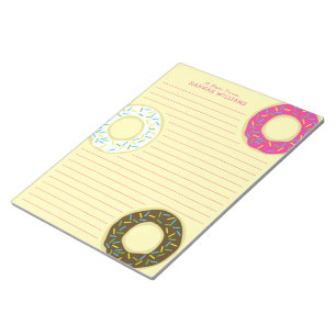 Süße Donuts Kinder Persönliches Schreibwarenset No Notizblock