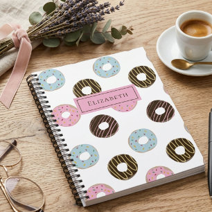 Süße Donuts mit eigenem Namen, individuelles Monog Notizblock