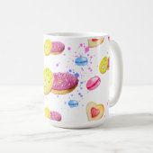Süße Donuts mit farbenfrohen Glasmustern Kaffeetasse (VorderseiteRechts)