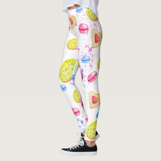 Süße Donuts mit farbenfrohen Glasmustern Leggings (Links)