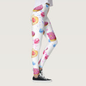 Süße Donuts mit farbenfrohen Glasmustern Leggings (Rechts)