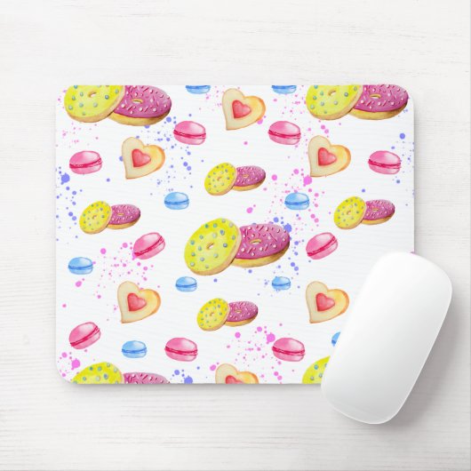 Süße Donuts mit farbenfrohen Glasmustern Mousepad (Mit Mouse)
