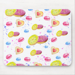 Süße Donuts mit farbenfrohen Glasmustern Mousepad