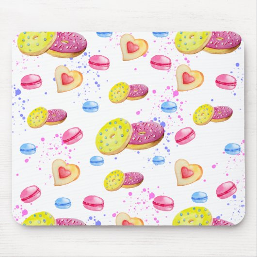 Süße Donuts mit farbenfrohen Glasmustern Mousepad (Vorne)