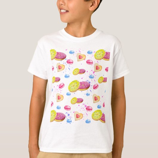 Süße Donuts mit farbenfrohen Glasmustern T-Shirt (Vorderseite)