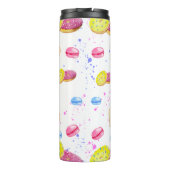 Süße Donuts mit farbenfrohen Glasmustern Thermosbecher (Rückseite)