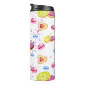 Süße Donuts mit farbenfrohen Glasmustern Thermosbecher (Nach rechts gedreht)