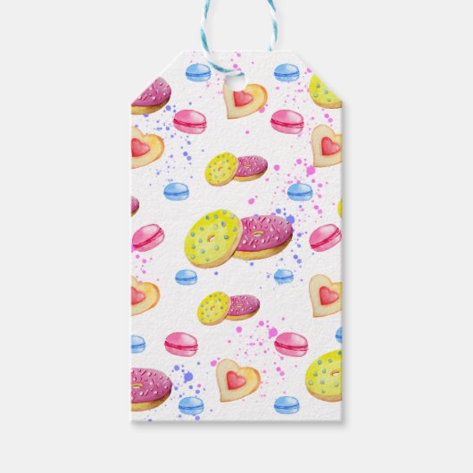 Süße Donuts mit farbenfroher Glasur Geschenkanhänger (Vorderseite)
