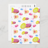 Süße Donuts mit farbenfroher Keramik Postkarte (Vorne/Hinten)