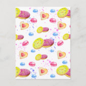 Süße Donuts mit farbenfroher Keramik Postkarte (Vorderseite)