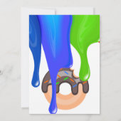 Süße Donuts, Regenbogenfarben, süßer erster Geburt Einladung (Rückseite)