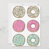 Süße Donuts, Regenbogenfarben, süßer erster Geburt Einladung (Rückseite)